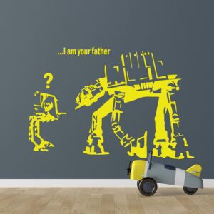 GLIX Banksy "I am your father" - nálepka na stenu Žltá 100 x 60 cm