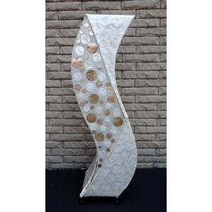 Stojacia lampa biela z pravej perlete / 100 cm