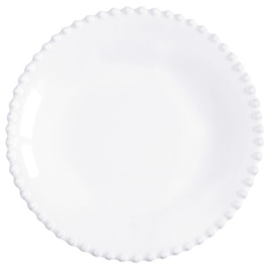Biely kameninový tanier na polievku Costa Nova Pearl, ⌀ 24 cm