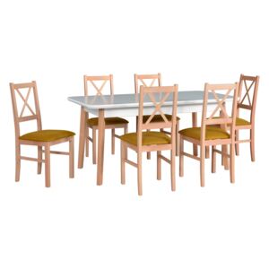 MEBLINE Stôl OSLO 8 + stoličky NILO 10 (6ks.) - súprava DX21