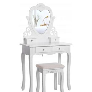 Toaletný stolík Romantic ROSE + DARČEK LED make up zrkadlo
