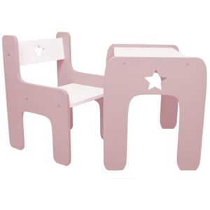 Dizajnový detský stolík a stolička WoodStar Farba: ružová