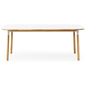 Normann Copenhagen Stôl Form 95x200 cm, biela/dub