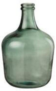 Váza zelená sklenená fľaša 2ks set FIESTA