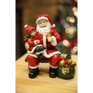 Červená vianočná figúrka Santa 16 cm