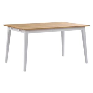 Dubový jedálenský stôl s bielymi nohami Rowico Mimi, dĺžka 140 cm