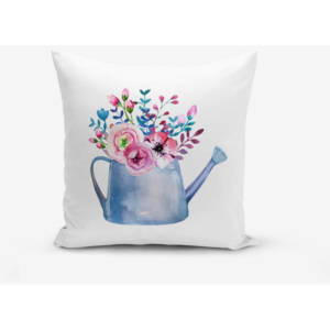 Obliečka na vankúš s prímesou bavlny Minimalist Cushion Covers Aquarelleli Flower, 45 × 45 cm