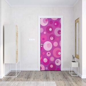 GLIX Fototapeta na dvere - Modern Pink Cirlces Pattern