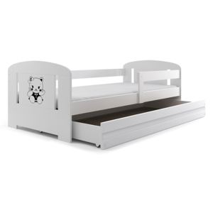 Detská posteľ FILIP + ÚP + matrac + rošt ZADARMO, 80x160 cm, bialy/mačka