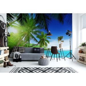 Fototapeta - Paradise Tropical Beach Sea Sand Vliesová tapeta - 254x184 cm