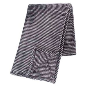 Sivá deka z mikroplyšu Tiseco Home Studio Stripes, 130 x 180 cm