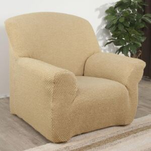 Luxusné multielastické poťahy Zafiro gold kreslo (š. 70 - 110 cm)