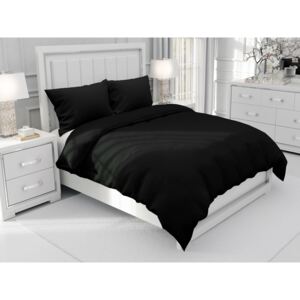 Bavlnené jednofarebné posteľné obliečky Moni MO-022 Čierne Jednolôžko 140x200 a 70x90 cm