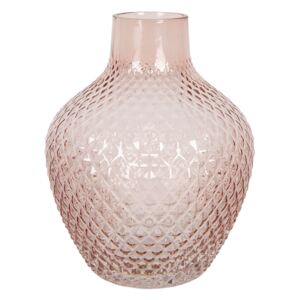Ružová sklenená váza s úzkym hrdlom Rosamina - Ø 21 * 25 cm