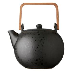 Čierna kameninová kanvička na čaj Bitz Basics Black, 1,2 l