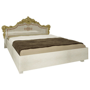 Manželská posteľ LOPPEZ + rošt + matrac MORAVIA, 180x200, radica béžová