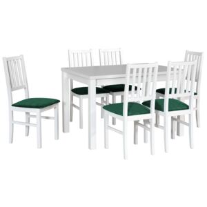 Rozkladací stôl so 6 stoličkami - AL19, Morenie: biela - L, Poťahové látky: 2 - Berlin 03