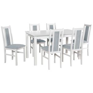 Rozkladací stôl so 6 stoličkami - AL20, Morenie: Orech - L, Poťahové látky: 19 - Jasmine 61