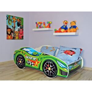 Detská posteľ 160x80 cm racing zelený+matrac+darček