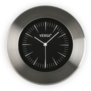 Nástenné hodiny s černým ciferníkom Versa Alumo, ⌀ 30,5 cm