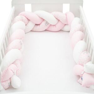 NEW BABY Ochranný mantinel do postieľky vrkoč New Baby Králičky rúžový