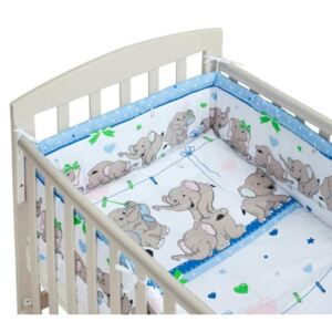 NEW BABY 2-dielne posteľné obliečky New Baby 90/120 cm modré so sloníky