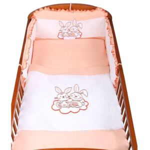 NEW BABY 3-dielne posteľné obliečky New Baby Bunnies 100x135 oranžové