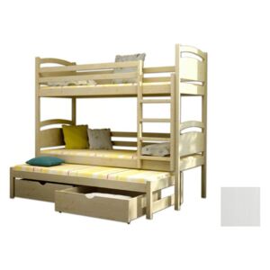 Poschodová posteľ Vomaks PPV 002 Farba: Biela, Variant bariéra: Bez bariéry