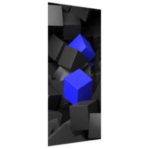 Samolepiaca fólia na dvere Čierno - modré kocky 3D 95x205cm ND3705A_1GV