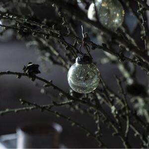 Vánoční baňka Pebbled Glass Moss Green Mini - set 8 ks