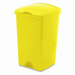 Žltý odpadkový kôš s vekom Addis Lift, 50 l