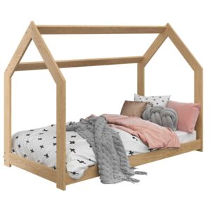 AMI nábytok Detská posteľ DOMČEK D2 80x160cm masív borovica