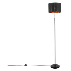 Moderná stojaca lampa čierna so zlatom - VT 1