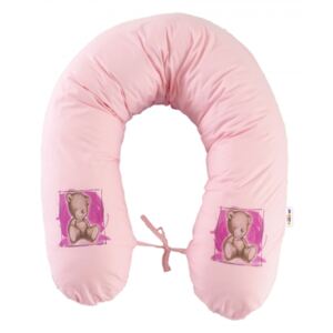 Baby Nellys Dojčiace vankúš - relaxačná poduška 170 cm Teddy - růžový