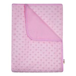 Baby Nellys Detská luxusná obojstranná deka s Minky 80x90 cm, ružová