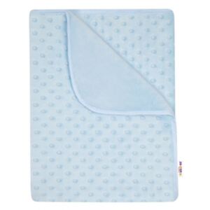 Baby Nellys Detská luxusná obojstranná deka s Minky 80x90 cm, modrá