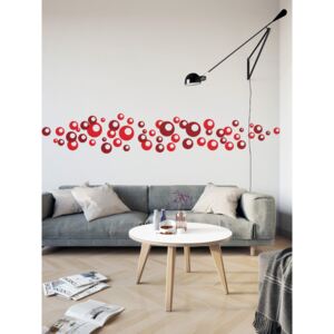 GLIX Bubliny dvojfarebné II. - nálepka na stenu Svetlo červená 2 x 30 x 30 cm