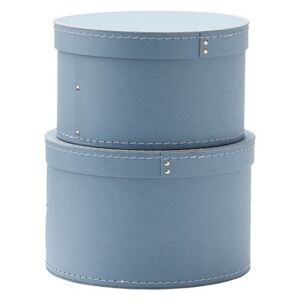Okrúhle úložné boxy Minimalistic 2ks - modré