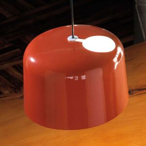 Lesklá oranžová keramická závesná lampa Add