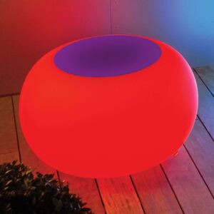 Stôl BUBBLE, svetlo LED RGB plstený poťah fialový