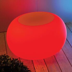 BUBBLE Outdoor LED stôl RGB plstený poťah oranžový