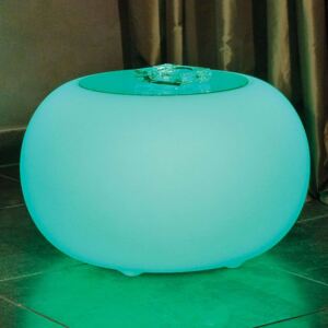 Bubble LED ACCU Outdoor stôl so sklenou doskou
