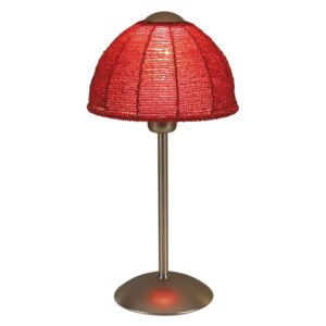 Stolná lampa Pearl s okrúhlym tienidlom červená