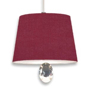 Závesná lampa Gilda olovnatý krištáľ 20 cm červená