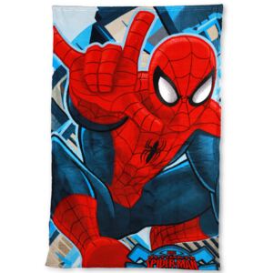 Setino Mäkučká flísová deka pre chlapcov Spiderman - 100 x 140 cm červená