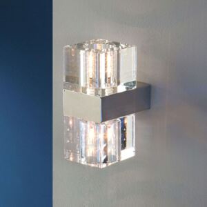 Nástenné LED svietidlo Cubic s čírym sklom