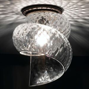 Stropné svietidlo Chiocciola číre tienidlo sklo