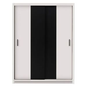 Šatníková skriňa s posuvnými dverami Liam 165 - biela/čierna