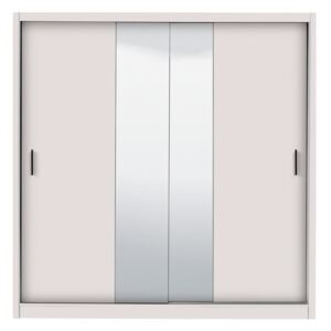 Šatníková skriňa s posuvnými dverami a zrkadlom Liam 215 - biela