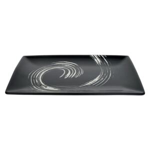 Čierny obdĺžnikový tanier Tokyo Design Studio Maru, 27 × 16,5 cm
